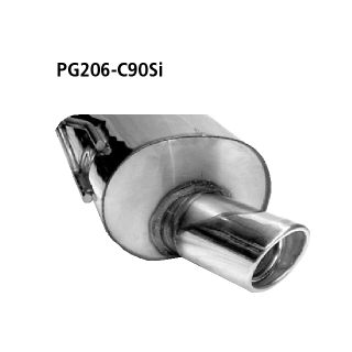 Bastuck Endschalldämpfer mit Einfach-Endrohr 1x Ø 90 mm für PEUGEOT 206 Schrägheck (2A/C) 1.6 i - 65 KW / PG206-C90SI