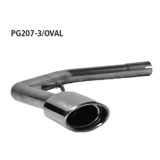 Bastuck Endrohrsatz mit Einfach-Endrohr LH 1x Oval 120x80 mm für PEUGEOT 207 CC (WD_) 1.6 HDi - 82 KW / PG207-3/OVAL