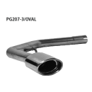 Bastuck Endrohrsatz mit Einfach-Endrohr LH 1x Oval 120x80...