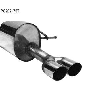 Bastuck Endschalldämpfer mit Doppel-Endrohr 2x Ø 76 mm 20° schräg Ausgang RH für PEUGEOT 207 (WA_, WC_) 1.6 16V RC - 128 KW / PG207-76T