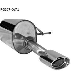 Bastuck Endschalldämpfer mit Einfach-Endrohr 1x Oval 120x80 mm Ausgang RH für PEUGEOT 207 SW (WK_) 1.4 - 54 KW / PG207-OVAL