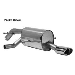 Bastuck Endschalldämpfer mit Einfach-Endrohr RH 1x Oval 120x80 mm für PEUGEOT 207 SW (WK_) 1.4 - 54 KW / PG207-QOVAL