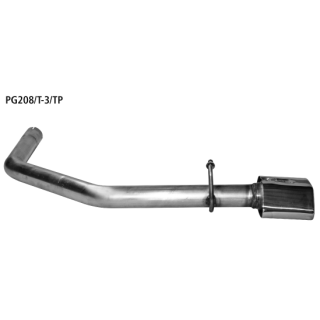 Bastuck Endrohrsatz LH mit Trapez-Endrohr 1x 114x 74 mm eingerollt für PEUGEOT 208 1.6 - 115 KW / PG208/T-3/TP