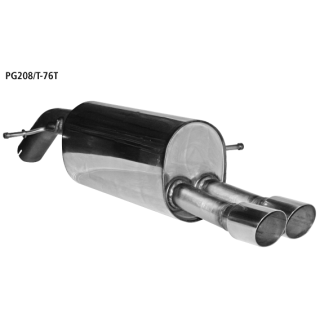 Bastuck Endschalldämpfer RH mit Doppel-Endrohr 2x Ø 76 mm 20° schräg geschnitten für PEUGEOT 208 1.6 HDi - 68 KW / PG208/T-76T