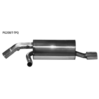 Bastuck Endschalldämpfer RH mit Trapez-Endrohr 1x 114x 74 mm eingerollt für PEUGEOT 208 1.6 GTi - 147 KW / PG208/T-TPQ