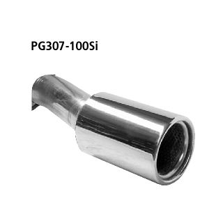 Bastuck Endschalldämpfer mit Einfach-Endrohr 1x Ø 100 mm 307 Limousine für PEUGEOT 307 SW (3H) 1.6 HDI 110 - 80 KW / PG307-100SI