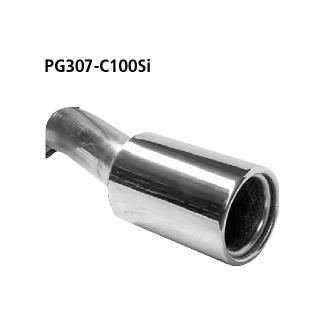 Bastuck Endschalldämpfer mit Einfach-Endrohr 1x Ø 100 mm 307 Coupé-Cabrio für PEUGEOT 307 CC (3B) 2.0 16V - 130 KW / PG307-C100SI