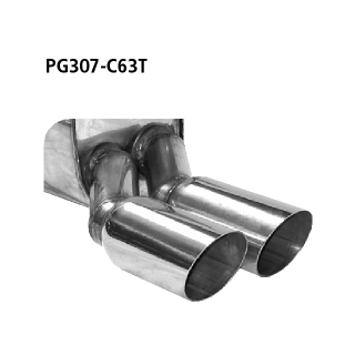 Bastuck Endschalldämpfer mit Doppel-Endrohr 2x Ø 63 mm 307 Coupé-Cabrio für PEUGEOT 307 CC (3B) 2.0 HDi 135 - 100 KW / PG307-C63T