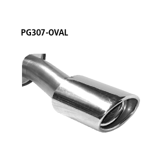 Bastuck Endschalldämpfer mit Einfach-Endrohr Oval 120x 80 mm 307 Limousine für PEUGEOT 307 SW (3H) 1.4 16V - 65 KW / PG307-OVAL