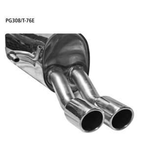 Bastuck Endschalldämpfer mit Doppel-Endrohr 2x Ø 76 mm 20° schräg geschnitten mit Lippe für PEUGEOT 308 SW 1.6 HDi - 82 KW / PG308/T-76E