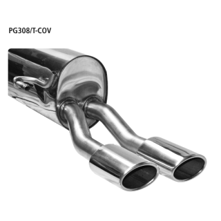 Bastuck Endschalldämpfer mit Doppel-Endrohr oval 110x 70 mm für PEUGEOT 308 CC 1.6 16V - 115 KW / PG308/T-COV