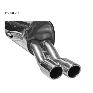 Bastuck Endschalldämpfer mit Doppel-Endrohr 2x Ø 76 mm 20° schräg geschnitten mit Lippe für PEUGEOT 308 (4A_, 4C_) 1.4 16V - 70 KW / PG308-76E