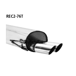 Bastuck Endschalldämpfer mit Doppel-Endrohr 2x Ø 76 mm für RENAULT CLIO II (BB0/1/2_, CB0/1/2_) 1.4 16V (B/CB0L) - 70 KW / REC2-76T