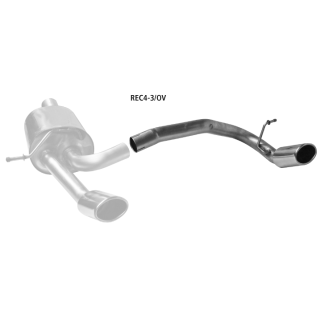 Bastuck Endrohrsatz RH mit einfach Endrohr Oval 20° schräg mit Lippe 110x 70 mm für RENAULT CLIO IV 1.5 dCi 90 - 66 KW / REC4-3/OV