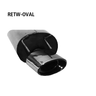 Bastuck Endschalldämpfer mit Einfach-Endrohr oval 153x 95 mm für RENAULT TWINGO I (C06_) 1.2 (C063, C064) - 40 KW / RETW-OVAL