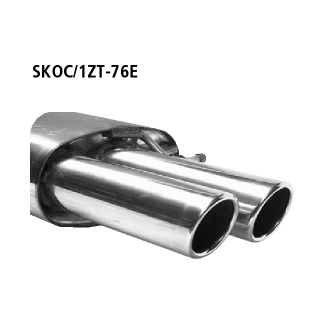 Bastuck Endschalldämpfer mit Doppel-Endrohr 2x Ø 76 mm eingerollt 20 ° schräg geschnitten für SKODA OCTAVIA Combi (1Z5) 1.8 TSI - 112 KW / SKOC/1ZT-76E