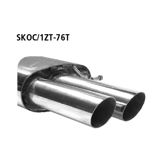 Bastuck Endschalldämpfer mit Doppel-Endrohr 2x Ø 76 mm 20 ° schräg geschnitten für SKODA OCTAVIA Combi (1Z5) 1.4 TSI - 90 KW / SKOC/1ZT-76T