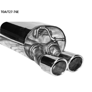Bastuck Endschalldämpfer mit Doppel-Endrohr 2x Ø 76 mm eingerollt 20° schräg geschnitten für TOYOTA AVENSIS Stufenheck (ZRT27, ADT27) 2.0 D-4D - 93 KW / TOA/T27-76E