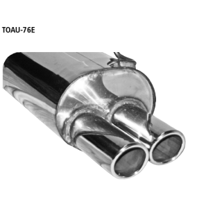 Bastuck Endschalldämpfer mit Doppel-Endrohr 2x Ø 76 mm eingerollt 20° schräg geschnitten für TOYOTA AURIS (NZE18_, ZRE18_) 1.6 - 97 KW / TOAU-76E
