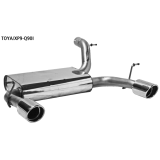 Bastuck Endschalldämpfer querliegend mit Einfach-Endrohr LH + RH 1x Ø 90 mm 20° schräg geschnitten für TOYOTA YARIS (SCP1_, NLP1_, NCP1_) 1.3 - 64 KW / TOYA/XP9-Q90I