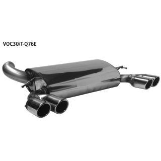 Bastuck Endschalldämpfer mit Doppel-Endrohr LH + RH 2x Ø 76 mm mit Lippe 20° schräg geschnitten für VOLVO C30 T5 - 162 KW / VOC30/T-Q76E