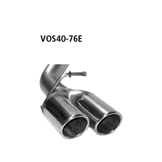 Bastuck Doppel-Endrohr mit Lippe 20° schräg geschnitten 2x Ø 76 mm für VOLVO V50 (MW) 2.0 D - 100 KW / VOS40-76E