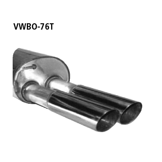 Bastuck Endschalldämpfer mit Doppel-Endrohr 2x Ø 76 mm für VW GOLF IV Variant (1J5) 1.6 - 74 KW / VWBO-76T