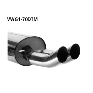Bastuck Endschalldämpfer mit Doppel-Endrohr DTM 2x Ø 70 mm für VW GOLF I (17) 1.5 - 51 KW / VWG1-70DTM