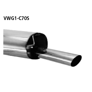 Bastuck Endschalldämpfer mit Einfach-Endrohr 1x Ø 70 mm für VW GOLF I Cabriolet (155) 1.6 - 81 KW / VWG1-C70S