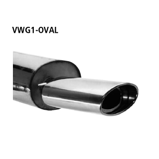 Bastuck Endschalldämpfer mit Einfach-Endrohr oval 153x 95 mm für VW GOLF I (17) 1.8 GTI - 82 KW / VWG1-OVAL