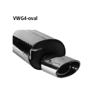 Bastuck Endschalldämpfer mit Einfach-Endrohr oval 153x 95 mm für AUDI A3 (8L1) 1.8 - 92 KW / VWG4-oval