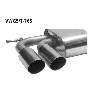Bastuck Endschalldämpfer mit Doppel-Endrohr 2x Ø 76 mm LH 20 ° schräg geschnitten für VW GOLF V (1K1) 2.0 GTI - 147 KW / VWG5/T-76S