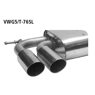 Bastuck Endschalldämpfer mit Doppel-Endrohr 2x Ø 76 mm LH 20 ° schräg geschnitten für AUDI A3 Sportback (8PA) 2.0 TFSI - 147 KW / VWG5/T-76SL