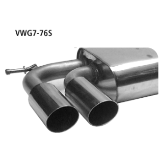 Bastuck Endschalldämpfer mit Doppel-Endrohr LH 2x Ø 76 mm 20° schräg geschnitten für SEAT LEON (5F1) 1.4 TSI - 103 KW / VWG7-76S