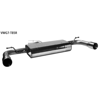 Bastuck Endschalldämpfer mit Einfach-Endrohr LH + RH 1x Ø 85 mm im RACE Look für VW GOLF VII (5G1, BE1) 1.4 TSI - 103 KW / VWG7-T85R