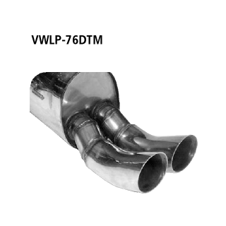 Bastuck Endschalldämpfer mit Doppel-Endrohr DTM 2x Ø 76 mm für SEAT AROSA (6H) 1.4 TDI - 55 KW / VWLP-76DTM
