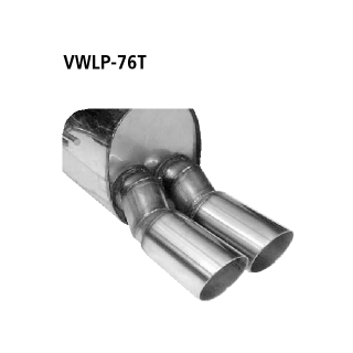 Bastuck Endschalldämpfer mit Doppel-Endrohr 2x Ø 76 mm für VW LUPO (6X1, 6E1) 1.4 - 44 KW / VWLP-76T