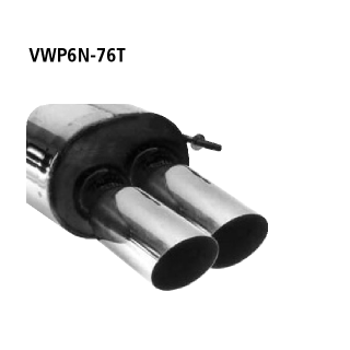 Bastuck Endschalldämpfer mit Doppel-Endrohr 2x Ø 76 mm für SEAT IBIZA II (6K1) 1.0 i - 37 KW / VWP6N-76T