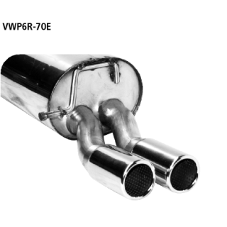Bastuck Endschalldämpfer mit Doppel-Endrohr 2x Ø 70 mm mit Lippe für VW POLO (6R, 6C) 1.4 - 63 KW / VWP6R-70E