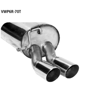Bastuck Endschalldämpfer mit Doppel-Endrohr 2x Ø 70 mm 20° schräg geschnitten Polo 6R für VW POLO (6R, 6C) 1.2 - 51 KW / VWP6R-70T