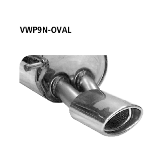 Bastuck Endschalldämpfer mit Einfach-Endrohr oval 120x 80 mm für SKODA FABIA 1.4 TDI - 51 KW / VWP9N-OVAL