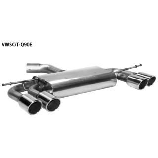 Bastuck Endschalldämpfer mit Doppel-Endrohr LH + RH 2x Ø 90 mm mit Lippe 20° schräg geschnitten für VW GOLF VI (5K1) 2.0 GTi - 155 KW / VWSC/T-Q90E