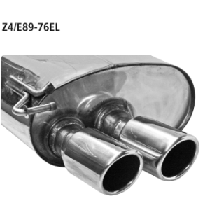 Bastuck Endschalldämpfer mit Doppel-Endrohr 20° schräg mit Lippe 2x Ø 76 mm LH links für BMW Z4 (E89) sDrive 23 i - 150 KW / Z4/E89-76EL