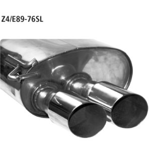 Bastuck Endschalldämpfer mit Doppel-Endrohr Slash 20° schräg 2x Ø 76 mm LH links für BMW Z4 (E89) sDrive 30 i - 190 KW / Z4/E89-76SL