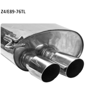 Bastuck Endschalldämpfer mit Doppel-Endrohr 20° schräg geschnitten 2x Ø 76 mm LH links für BMW Z4 (E89) sDrive 23 i - 150 KW / Z4/E89-76TL