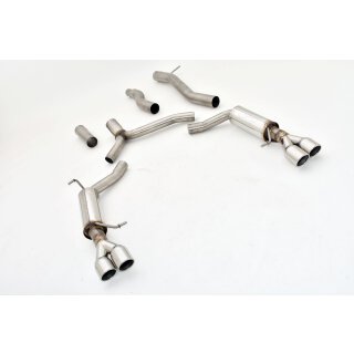 Friedrich Motorsport 76mm Duplex-Anlage Audi A5 B8 Sportback Frontantrieb und Quattro / 991038ASL-X3-X