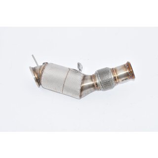 Friedrich Motorsport 90>>>76mm Downpipe mit 200 Zellen Sport-Kat. Edelstahl / 681352TL-DPKAECE
