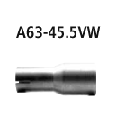 Bastuck Adapter Hauptschalldämpfer auf Serienanlage auf Ø 45.5 mm für KIA PRO CEED (ED) 1.6 - 90 KW / A63-45.5VW