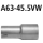 Bastuck Adapter Hauptschalldämpfer auf Serienanlage auf Ø 45.5 mm für MAZDA 3 Stufenheck (BK) 2.0 - 110 KW / A63-45.5VW