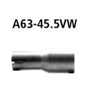 Bastuck Adapter Hauptschalldämpfer auf Serienanlage auf Ø 45.5 mm für AUDI A4 Avant (8E5, B6) 1.6 - 75 KW / A63-45.5VW